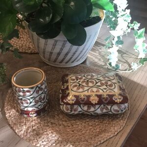 Amita Ceramic Trinket Box & Tumbler